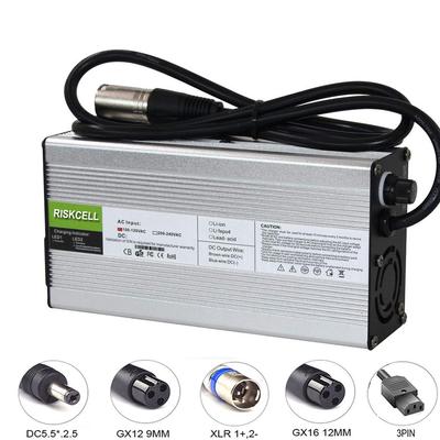 Carregador 71.4V 5A Carregador de Bateria Li-ion 60V 10A Caixa de Alumínio Prateada Saída C13 Conector N+L Usado para Bateria de Lítio 17S 60V