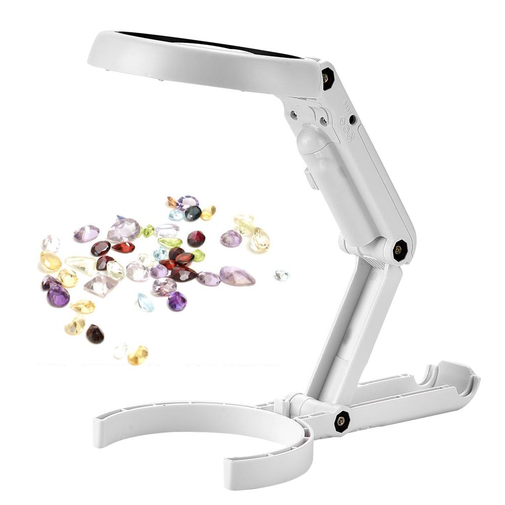 5 11X Magnifying Glass with 8 LED Light Hnadheld Desktop Multifunctional Reading Magnifier