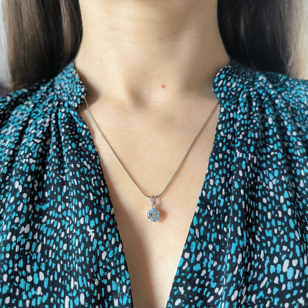 Серебряная подвеска с топазом 1.442ct (2207139)