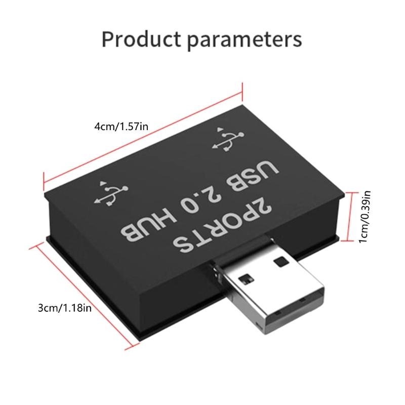 USB 2.0 A Male To 2 Female Splitter Hub Power Cord Adapter For Mouse Keyboard And More Devices