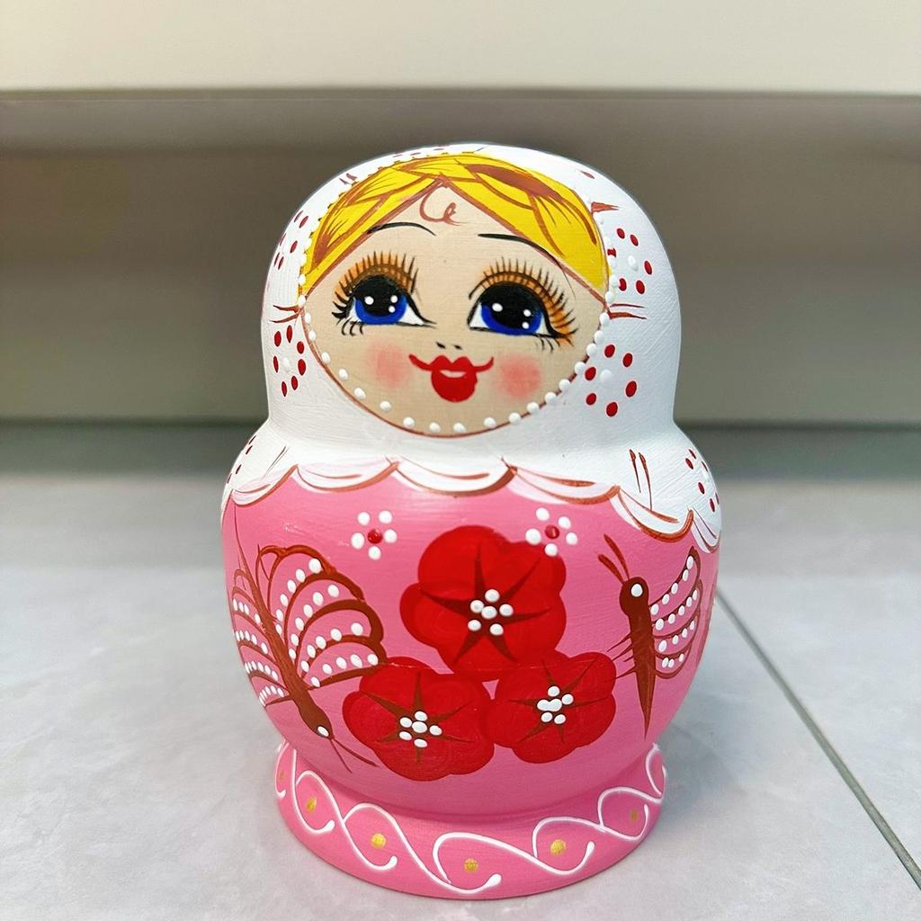 Russian Nesting Dolls Handmade Wooden Doll 10-layer Butterfly Basswood Children's Toy Hand-painted Birthday Gift