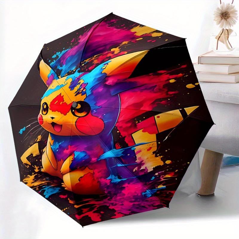 Pikachu Automatisk paraply med sammenleggbar funksjon - Reiseparaply, Perfekt gave til bursdag, jul a0827041