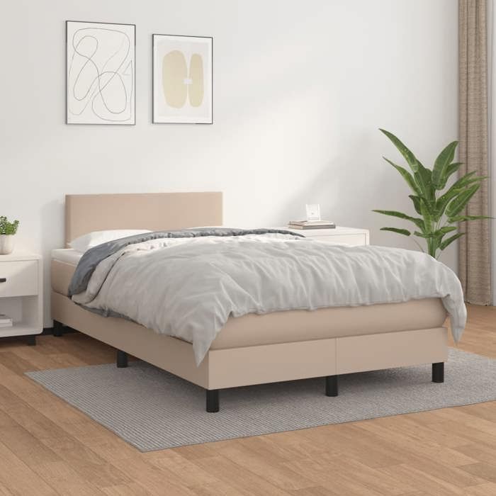 3140998 vidaXL Divan Bed with Mattress Cappuccino 120x200 Cm