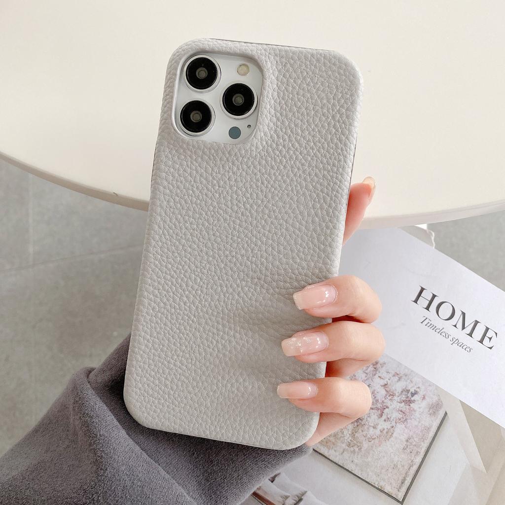 Applicable iPhone16Pro max mobile phone case Apple 14/13/12 lychee pattern mobile phone case feel X