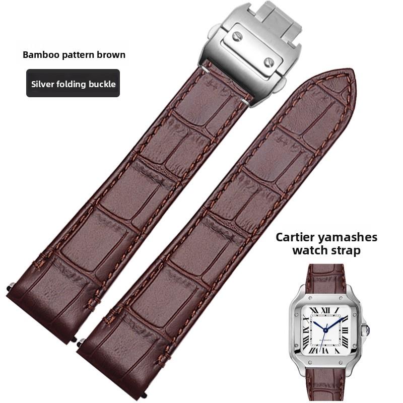 Cinturino per orologio in pelle di mucca di alta qualità Per Cartier Santos WSSA0010 WSSA0018 uomo donna Rilascio rapido Braccialetto in vera pelle 19mm 21mm