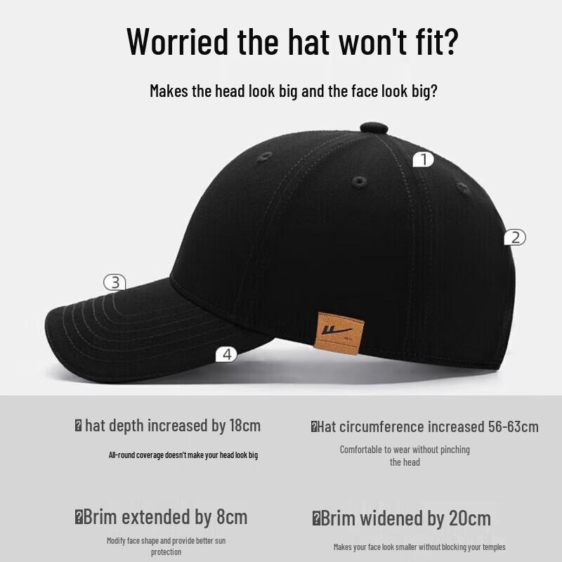 Warrior Unisex Large Head Breathable Baseball Cap