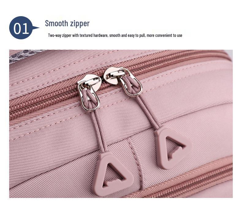 Trendiger Girly-Rucksack mit großem Fassungsvermögen - Mehrere Fächer, lässige Schul-/Reisetasche