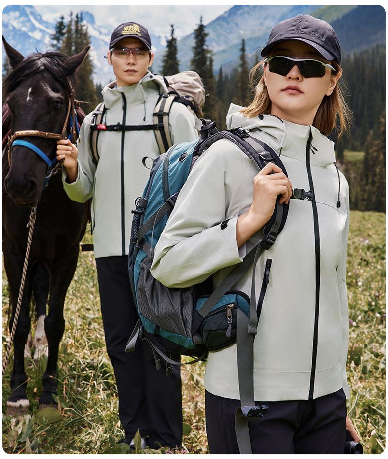 Stylish Unisex Waterproof Windproof Color Block Jacket for Hiking and Workwear