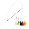 Plush Feather Artificial Insect Wire Rope Cat Teaser Stick Cat Toy Wand Pet Toy Rod