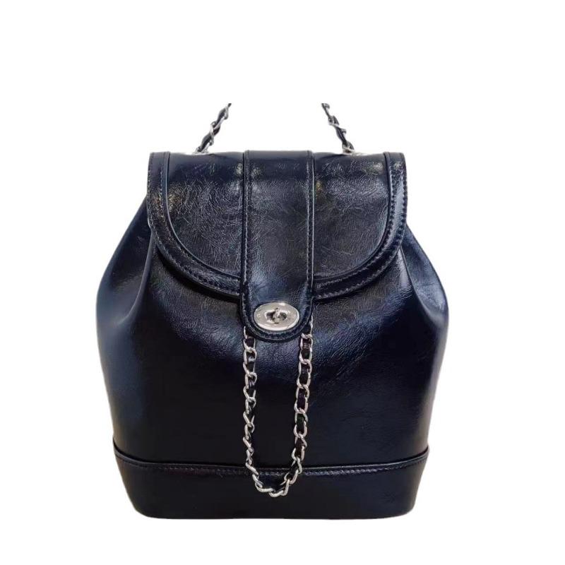 Kleine Geur Ketting Rugzak Koeienhuid Vintage Crossbody Tas Vintage Zilver Schooltas