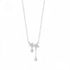 Zircon Star Lily Tassel Necklace: Women's Light Luxury Floral Clavicle Chain