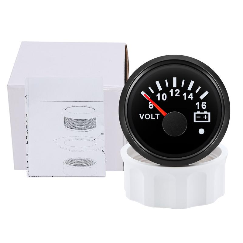Waterproof IP67 52mm Voltmeter with Alarm Red Backlight 8~16V,18~32V Voltage for Automobile Car Marine Boat Yacht 12V24V Custom