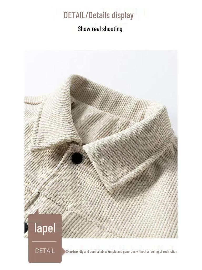 Japanese Retro Lapel Workwear Jacket - Men's Casual Loose Trendy Top for Spring and Autumn