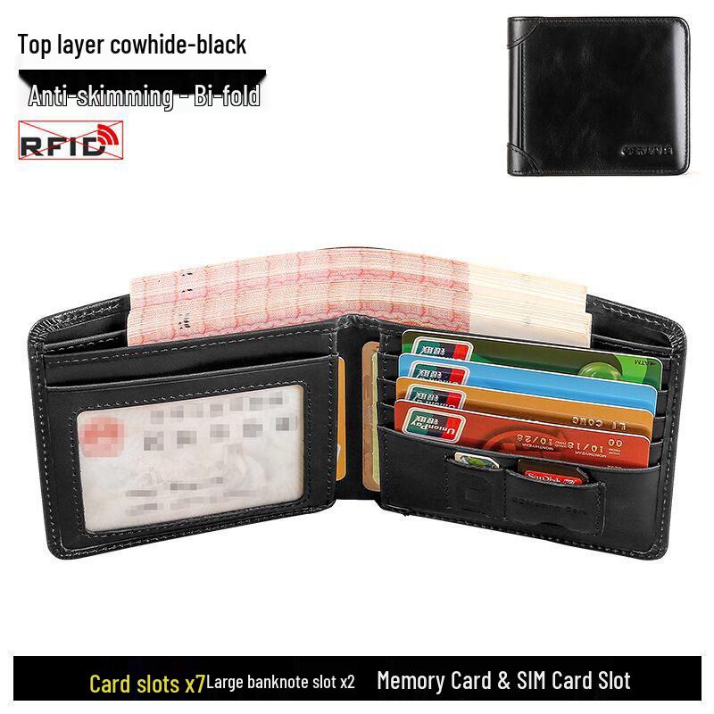 

Мужской короткий кожаный кошелек - Новый стиль 2025 года с держателем для водительского удостоверения и карт Standard