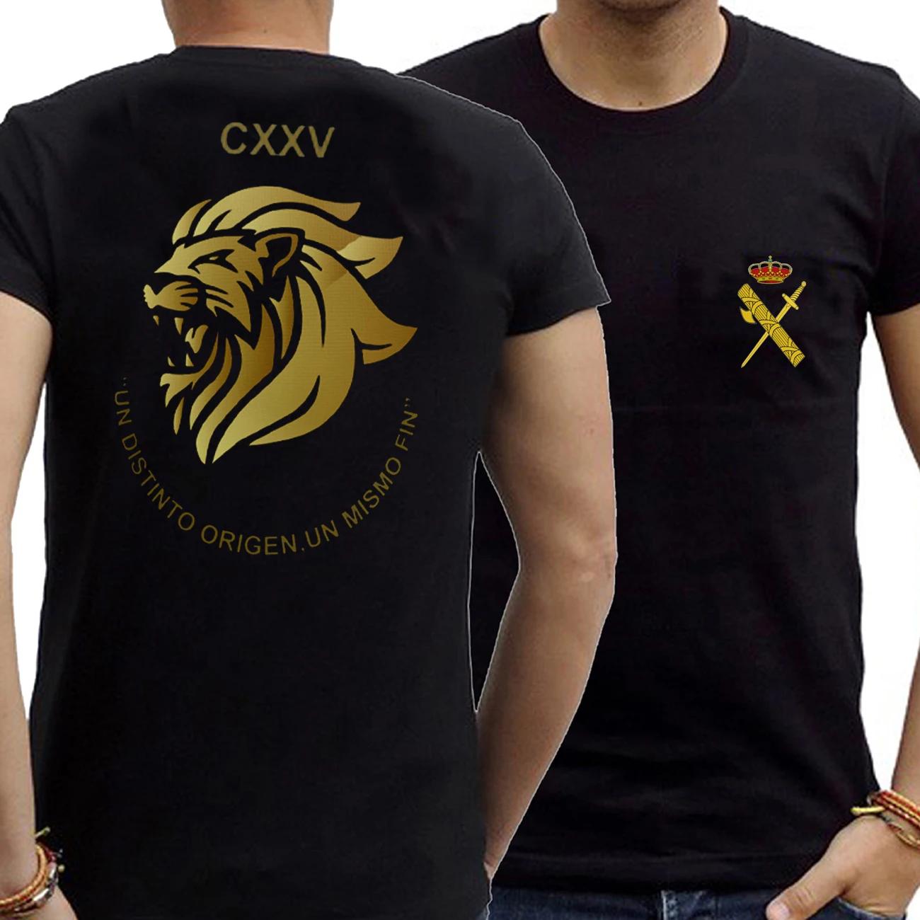 Camiseta Guardia Civil Española. Spanish Guardia Civil Lion T Shirt New 100% Cotton Short Sleeve O-Neck T-shirt Casual Mens Top 4XL