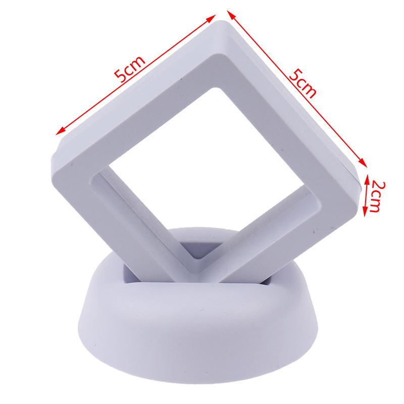 

Square 3D Floating Jewelry Coin Display Frame Holder Box Case Stand Home Decorations Jewelry Display Stand Ring Pendant Holder 5X5X2cm белый