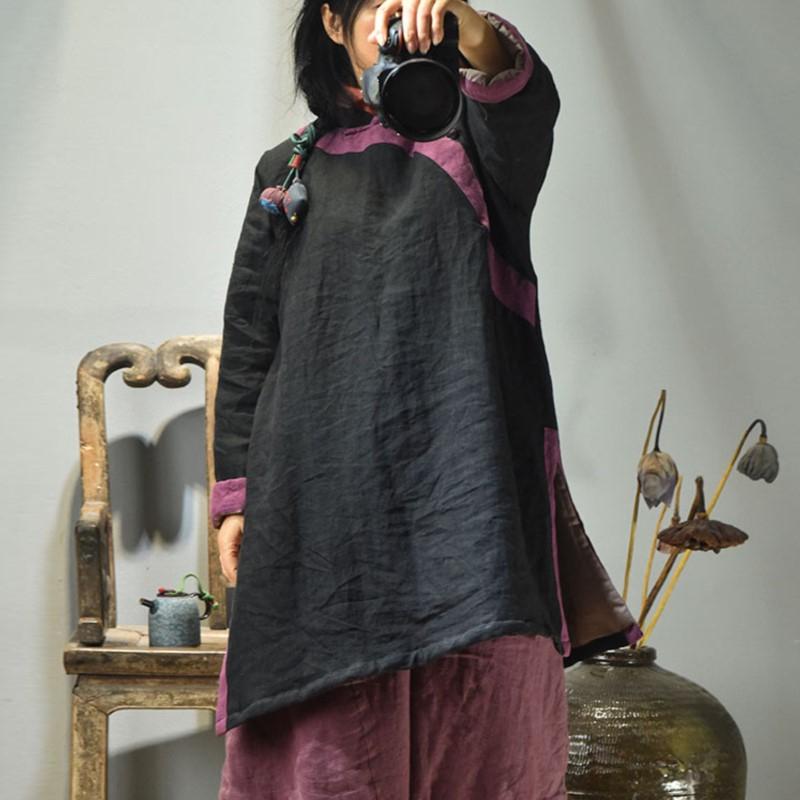 Johnature женский пуловер винтажные парки в стиле пэчворк цветные пуговицы халаты — фото 4