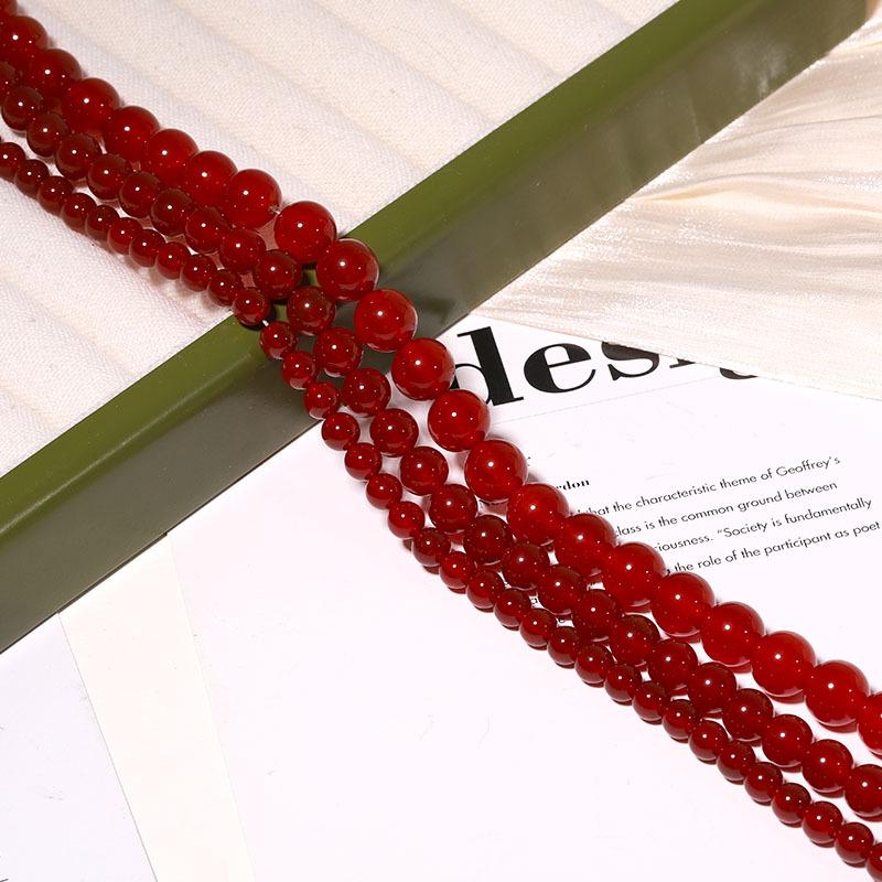 Schwarze Grüne Rote Achatperlen für DIY Schmuckherstellung - Handgemachte Perlen- und Webzubehör (Halbfabrikate)