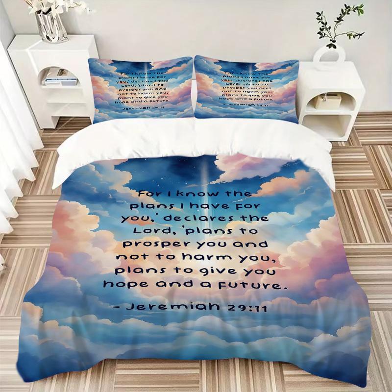 3pcs Jeremiah Design Printed Bedding Set, Soft and Comfortable Quilt Cover for Bedroom, Guest Room (1 Duvet Cover + 2 Pillowcases