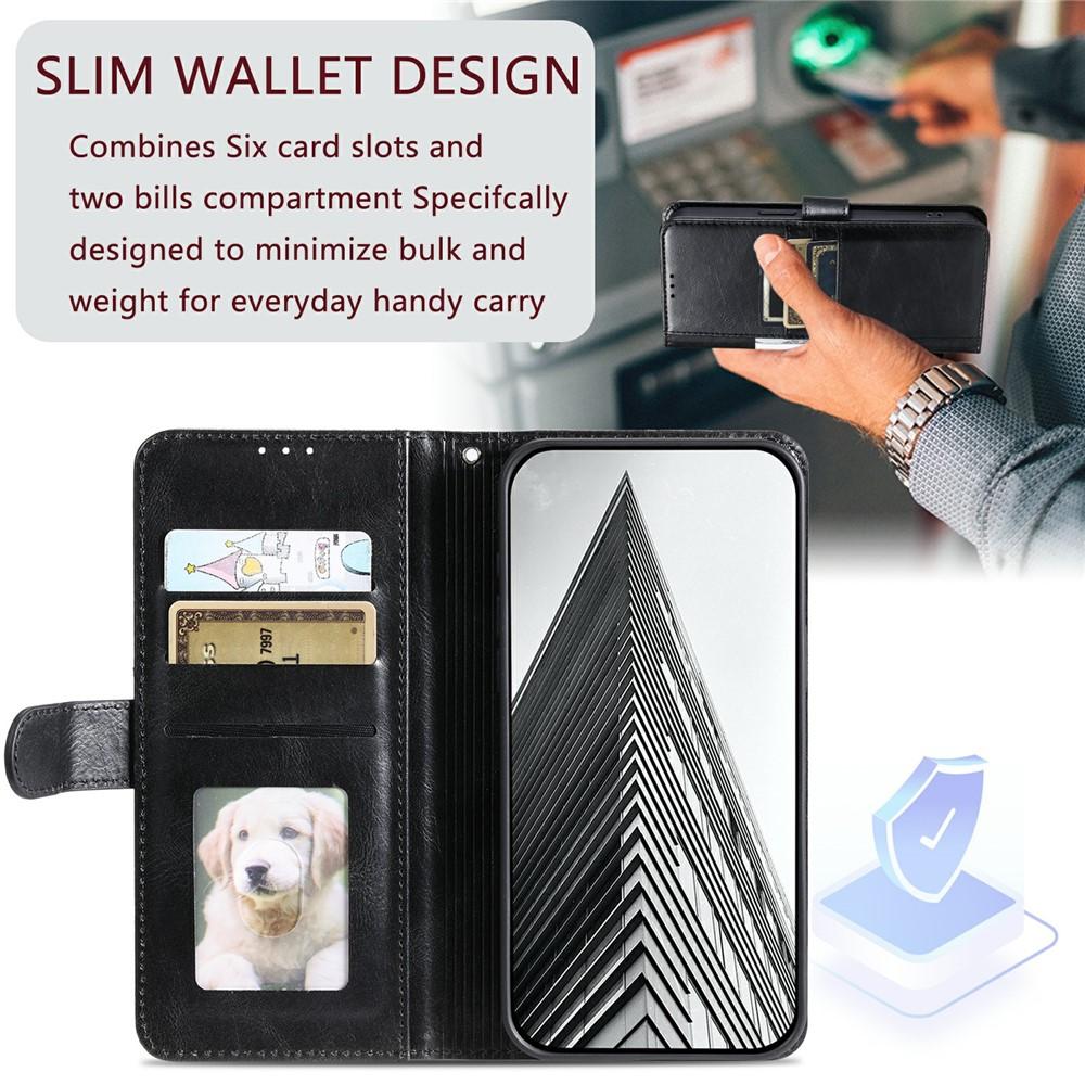 Case for 600 Lite 5G - Leather/PU, Black, With Card Holder
