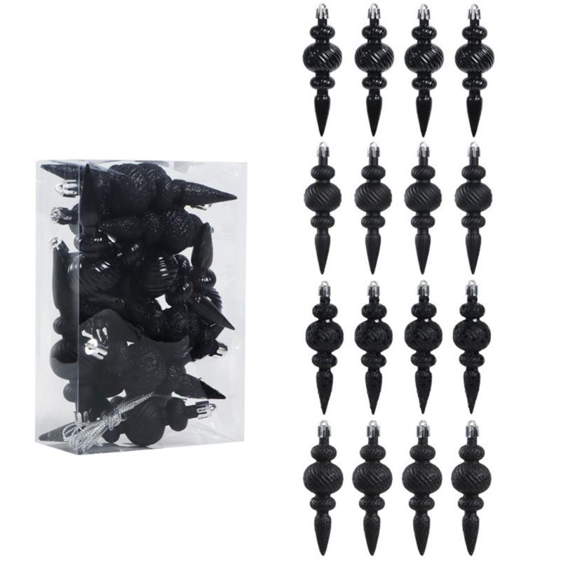 

Festival Plastic Hanging Decorations Colorful Painted Irregular Tapered Design Christmas Decoration For Indoor Outdoor Party чёрный