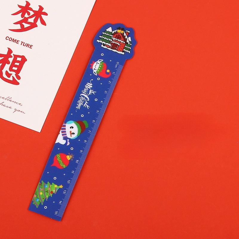 Рождественский мультяшный олень Магнитная мягкая линейка 15 см Милая гибкая измерительная прямая линейка Креативный детский школьный канцелярский подарок