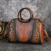 Johnature Luxury Large Capacity Handbag Handmade Embossed Women Leather Bag Versatile Shoulder & Crossbody Bags