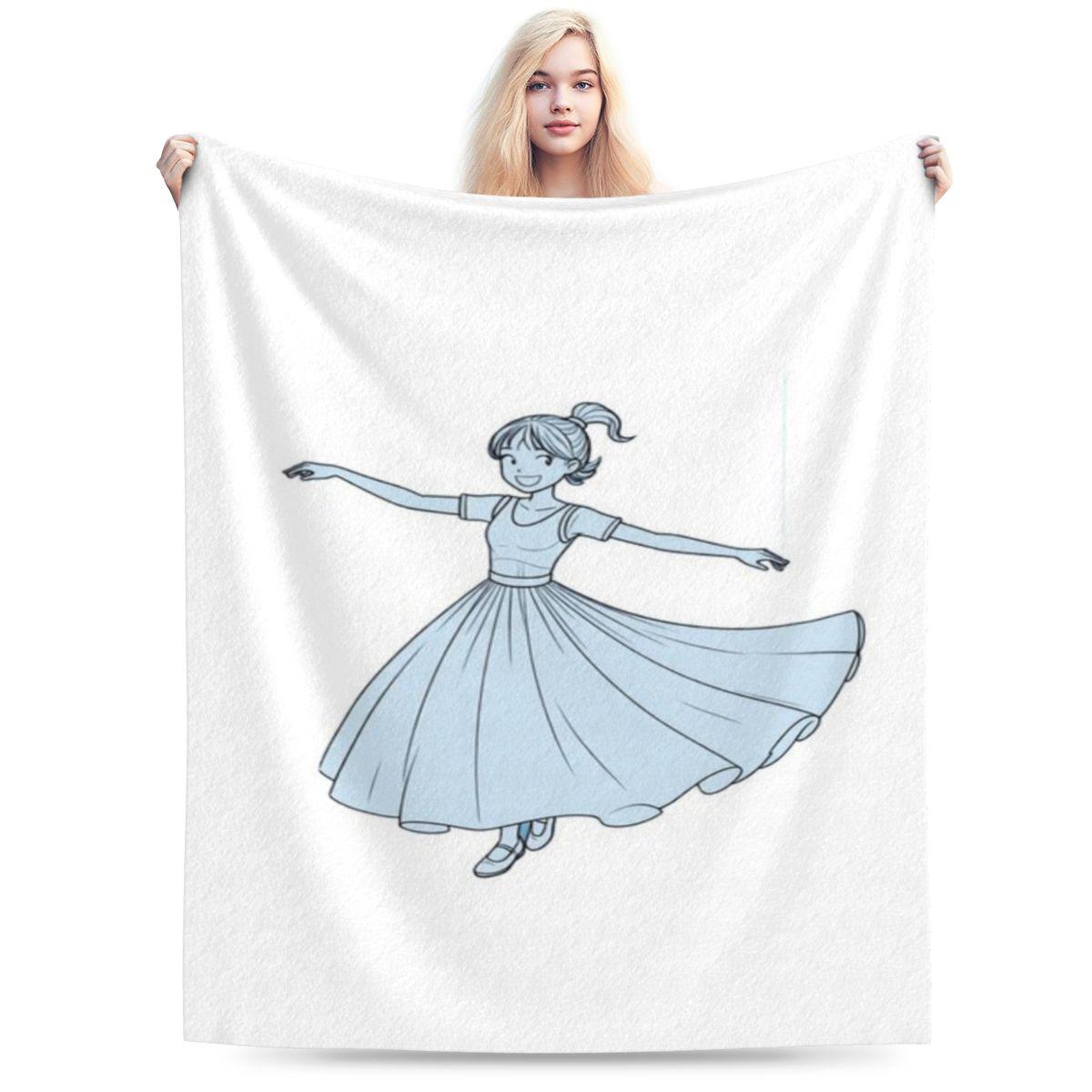 

Drawing Of A Girl On A Blue Background Personalized Soft Party An UltraSoft Micro Fleece Blanket 75x100cm 30x40in