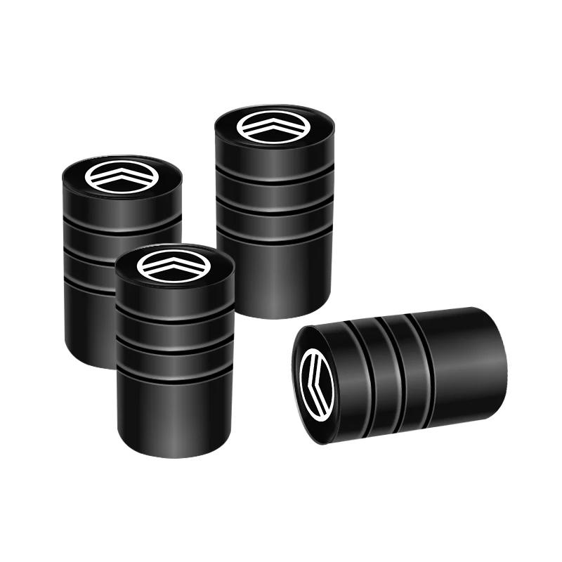 Car 3D Metal Logo Wheel Stem Air Valve Caps Tire Dust Covers For Citroen e-C3 e-C4 X C5X C3 C4 Cactus Picasso C-Crosser C6 C1