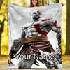 Custom Name God of War Theme Printed Blanket - Perfect for Couch, Bed, Travel & Outdoor Use | Machine Washable, Cozy & Durable.