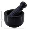 KLEO 3" Diameter Black Natural Stone Mortar and Pestle Set Spice, Medicine Pill Grinder Masher - Small Size