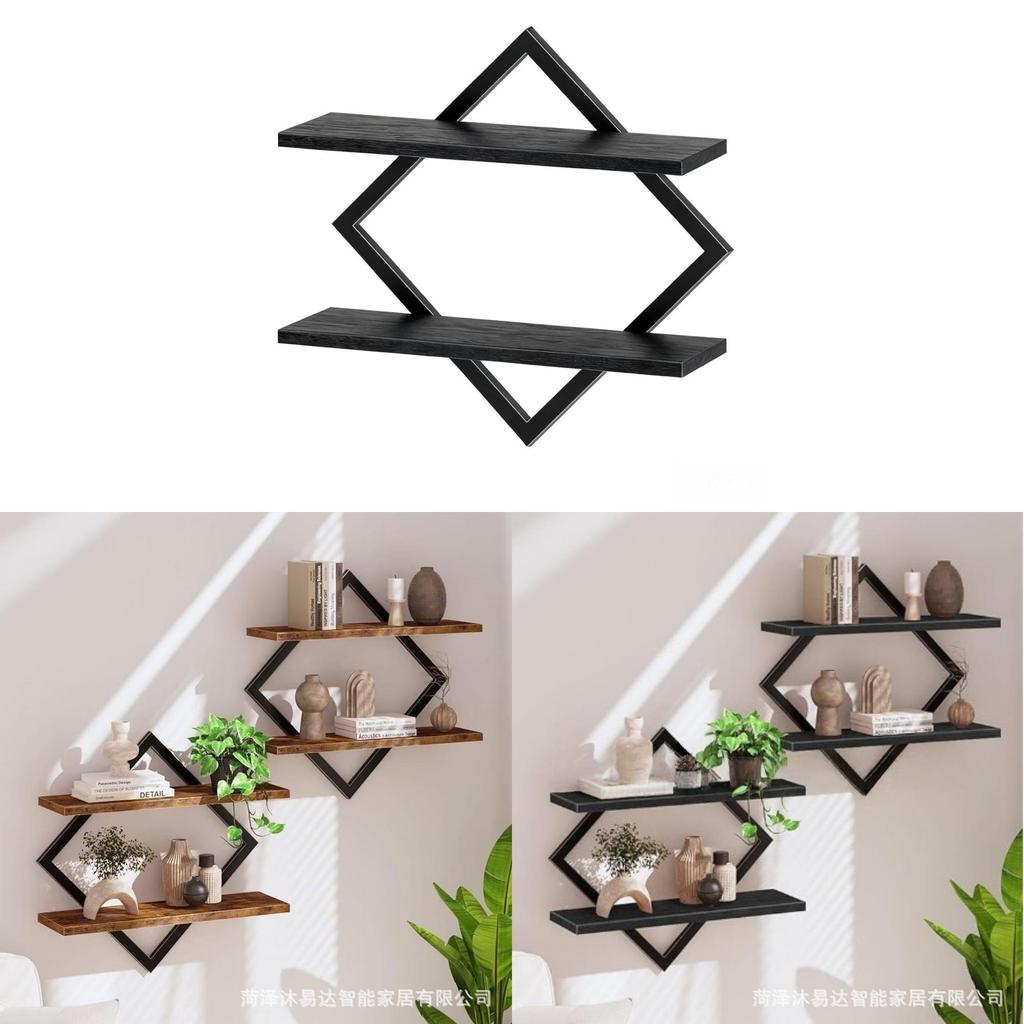 Nordisches Holz-Wandregal mit multifunktionalem Design zur Organisation des Zuhauses