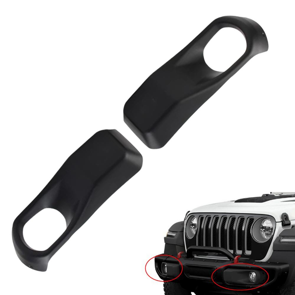 2pcs Car Front Bumper Fog Light Cover Frame Lights Protection Shell for Jeep Wrangler JL 2018