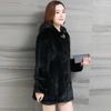 New imitation mink coat women's medium and long autumn and winter thickened large size imitation mink velvet hooded imitation fur coat