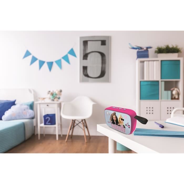 Bluetooth reproduktor - Barbie - Kompaktní - Látkový povrch - Výdrž 4 hodiny - USB-C