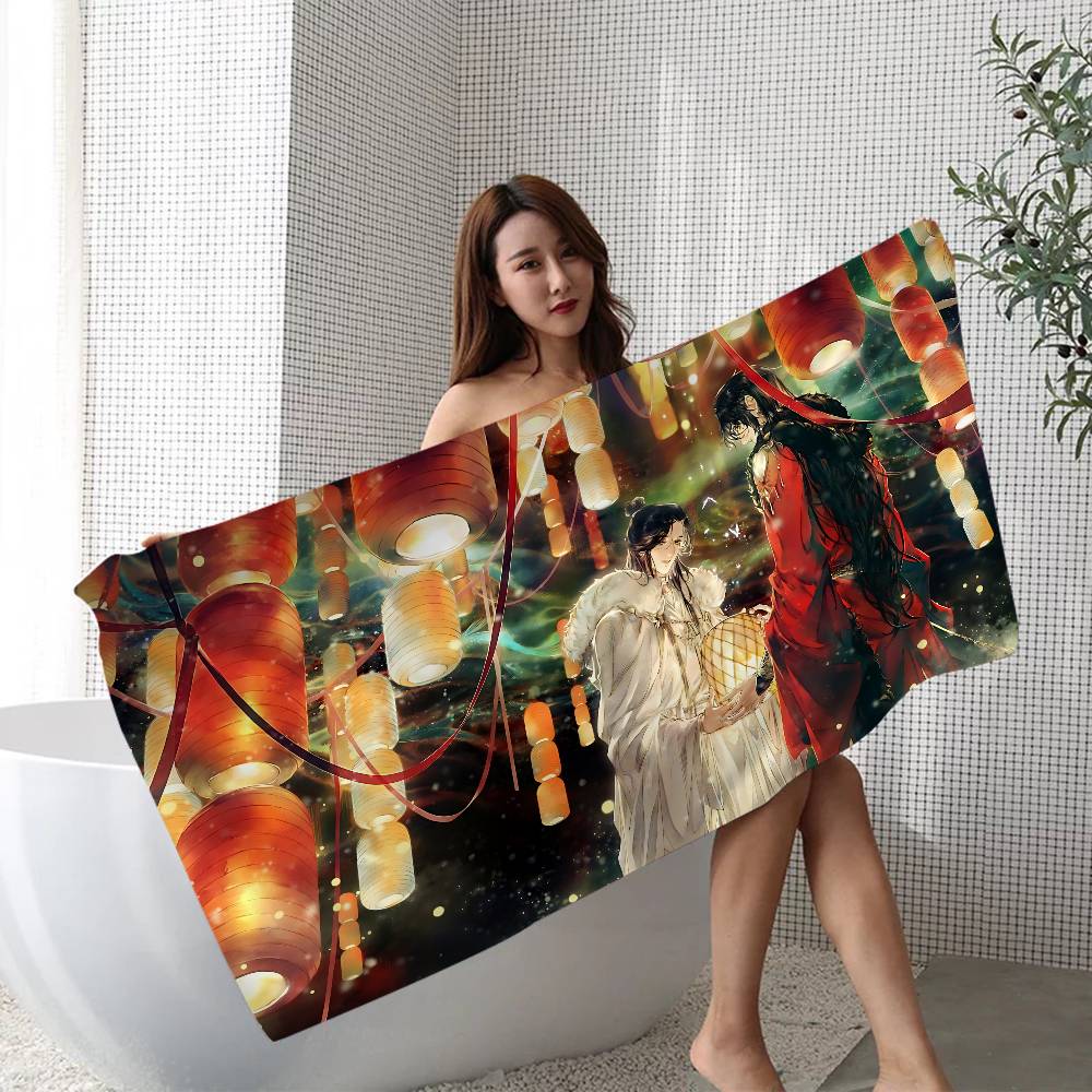 

Tian Guan Ci Fu Popular Anime Big Microfiber Beach Towels Quick Dry Towel Sand Beach Towels Pool Towel For Travel Swim W30*H60(CM)