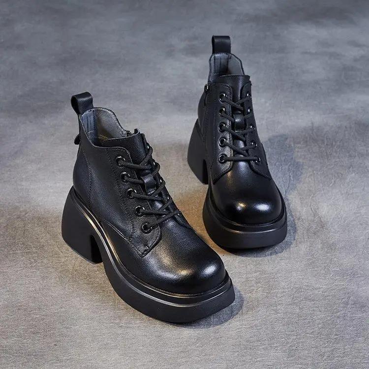 Fashion New Chelsea Boots for Women Patent Leather Wild Thick-heeled Boots Women's Short Boot Thick-soled High-heeled Women Boots 2025