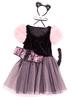Clearstone Coquettish Girly Halloween Cosplay Strawberry Cat Costume Set for Women, Size S, Pink - Cute Animal Themed Party Outfit