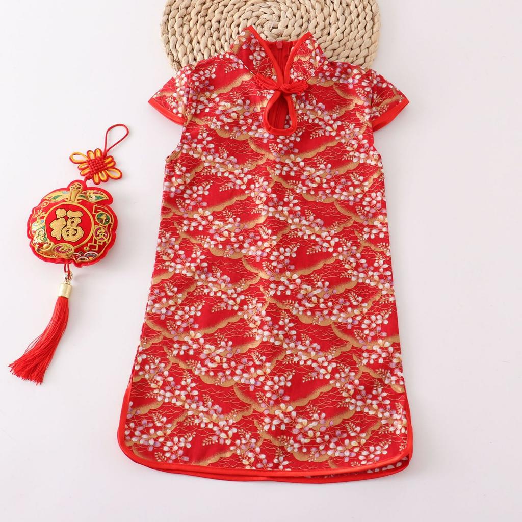 Girls' Cheongsam Performance Clothes, Chinese Style, Big Children's Dress, Princess Dress, Summer Dress