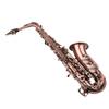 Saxophone Red Antique E-flat Brass Material with Carrying Case Cleaning Cloth Brush Sax Strap