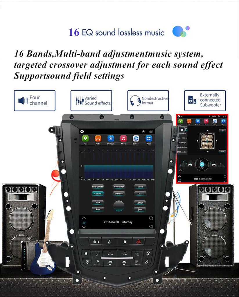 9.7'' Vertical Car Stereo Radio GPS WIFI 4G Head Unit For Cadillac SRX 2009-2012