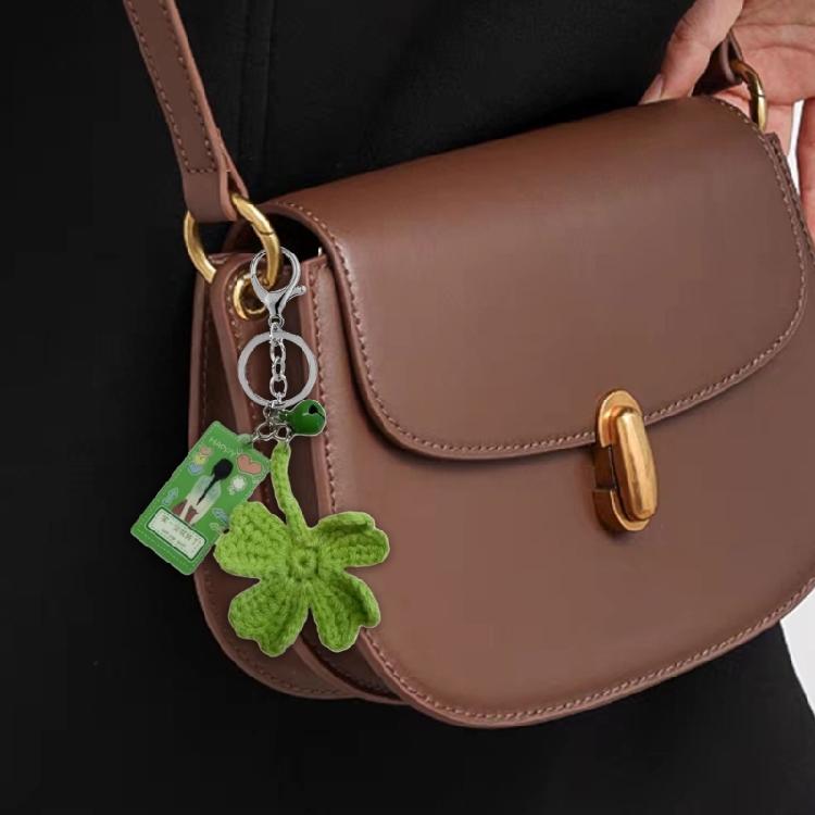 Delicate Handwoven Key Chain Artistic Handcrafted Keychain Sweet Clovers Pendant Keyring Bag Charm Decoration