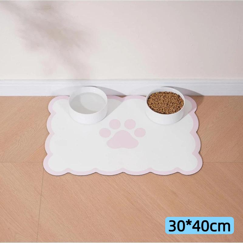 Waterproof Non Slip Pet Feeding Mat Absorbent Wavy Edge Easy Clean Pad for Cats Puppy Pet Feeding Supplies