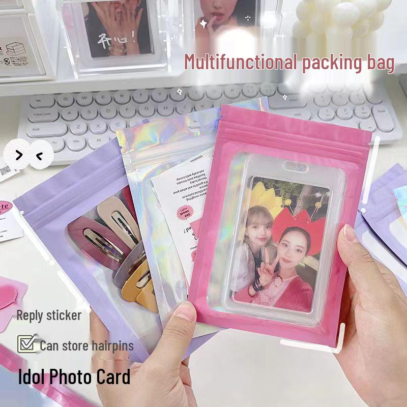 Dazzling Laser-Color Self-Sealing Jewelry Storage Bag with Thickened Material