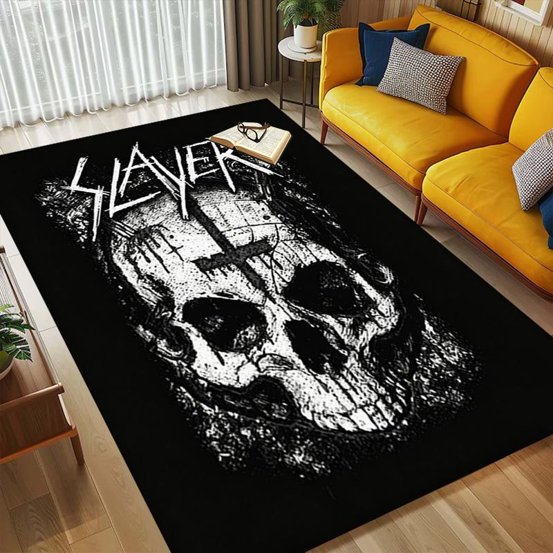 Slayer Skull Living Room Nonslip Area Rug Soft Carpet For Bedroom Game Playroom Sofa Office Home Decor Doormat Christmas Gift C9261936