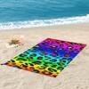 Double Rainbow Leopard Print All Over Animal Pattern Beach Towel Soft Microfiber Quick Dry Absorbent Quick Towels For Swimming