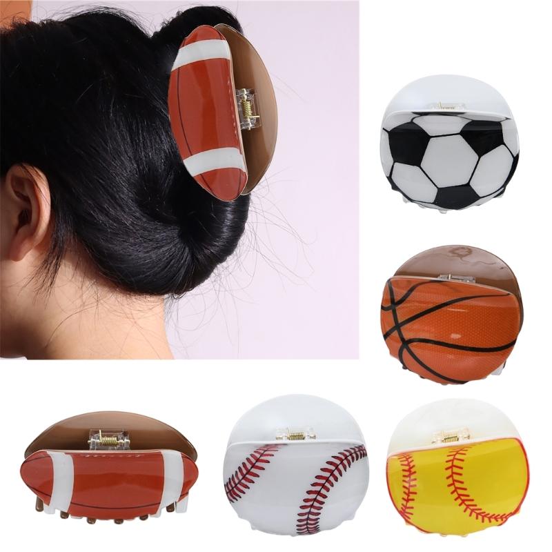 Girls Hair Claw Women Ball Themed Hair Clamp Grab Hairclip Fashionable Hair Grip Barrettes Acrylic Hairpin Accessories