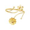 Schmetterling & Blume Metall Offener Armreif mit Eingesetzten Diamanten