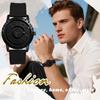 Men's Magnetic Levitation Silicone Watch, Black: Zodiac Markers, Waterproof Quartz Movement, Leisure, Business, Stylish Black Fashion Accessory -