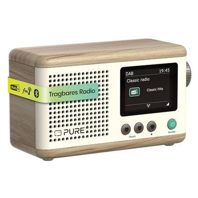 PURE Classic Stereo Mini White Cotton Oak Radio DAB+ FM CD Bluetooth USB
